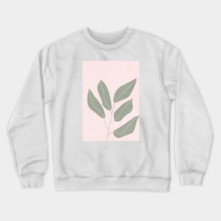 Mid Century Modern Artwork, Plant Leaves, Beige 2 Crewneck Sweatshirt